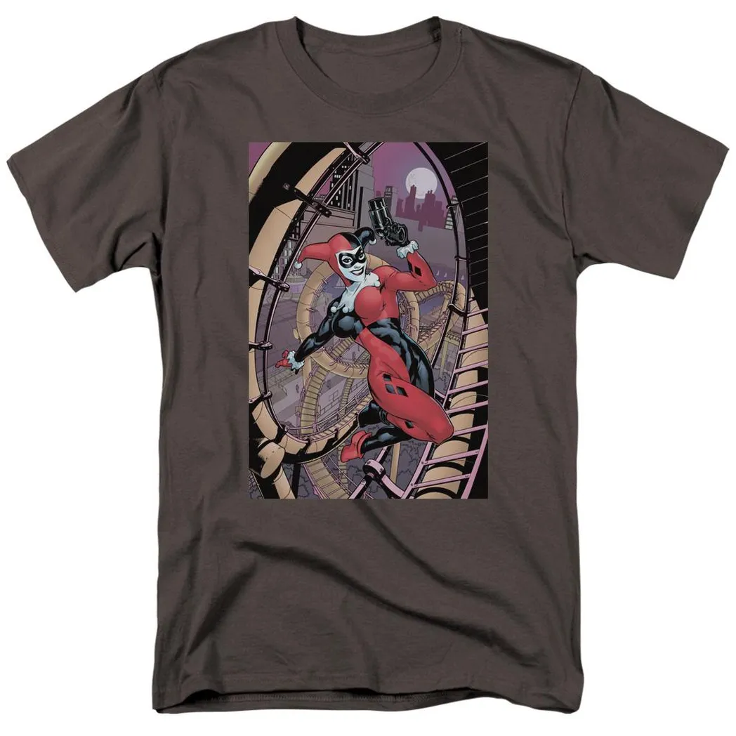 Batman Harley First Mens T Shirt Charcoal