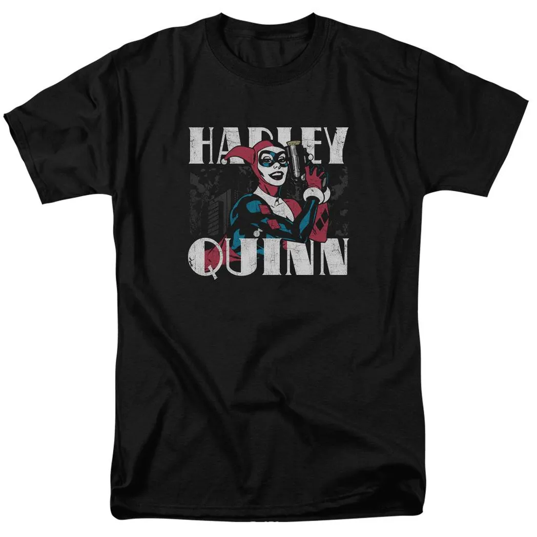 Batman Harley Quinn Bold Font Mens T Shirt Black