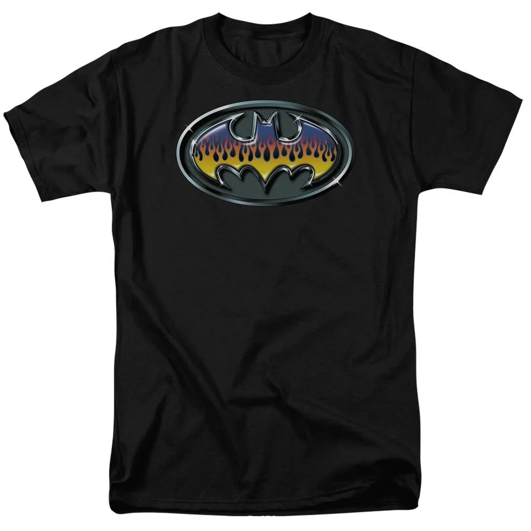 Batman Hot Rod Shield Mens T Shirt Black