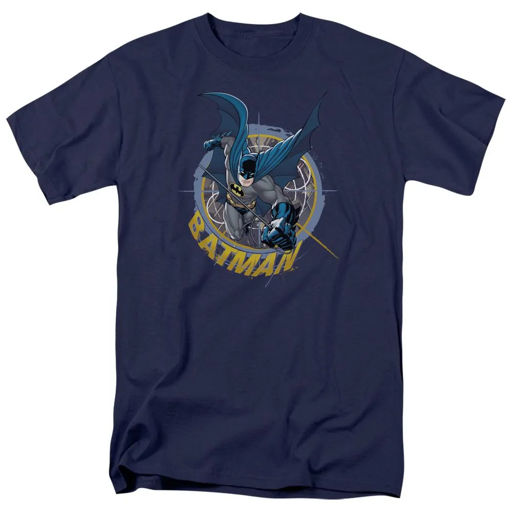 Batman In The Crosshairs Mens T Shirt Navy Blue