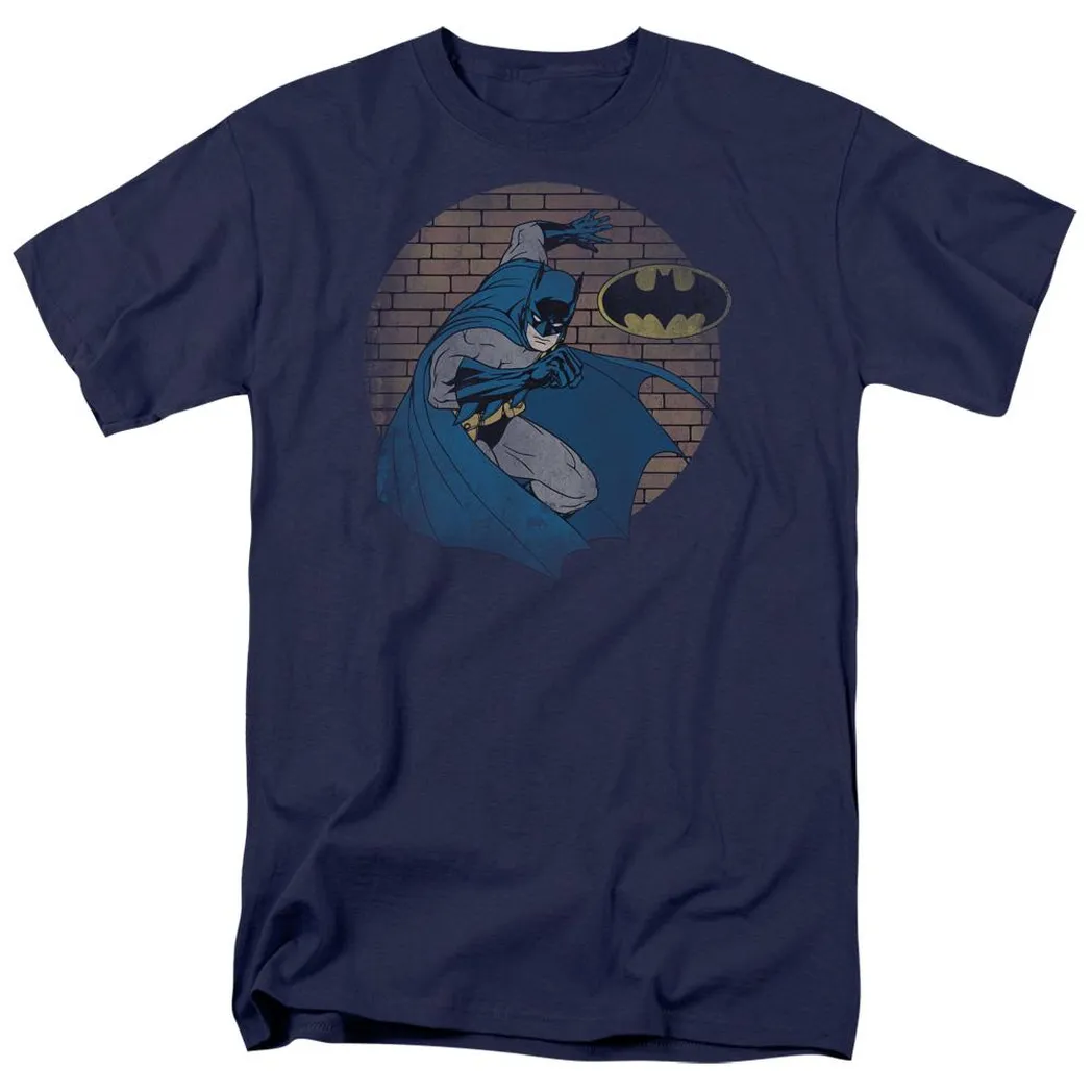 Batman In The Spotlight Mens T Shirt Navy Blue