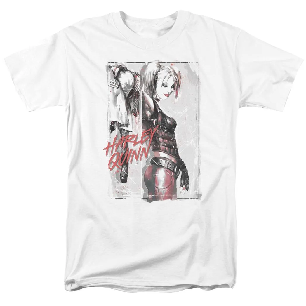 Batman Ink Wash Harley Mens T Shirt White