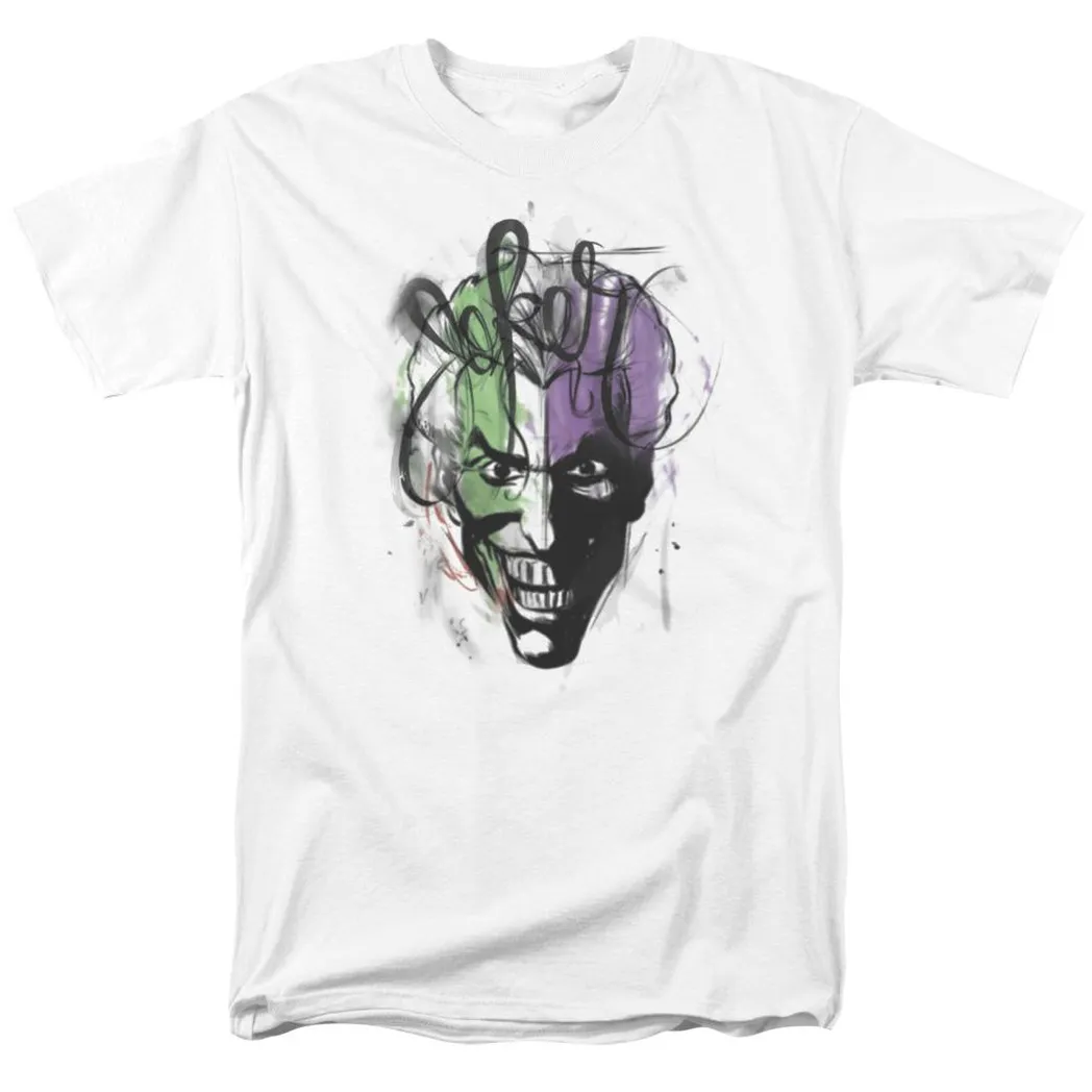 Batman Joker Airbrush Mens T Shirt White