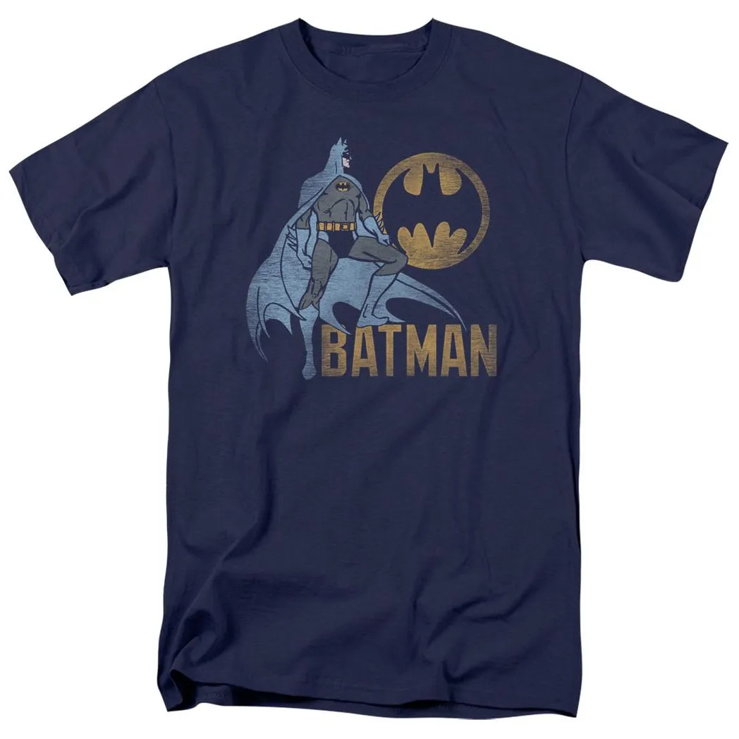 Batman Knight Watch Mens T Shirt Navy Blue