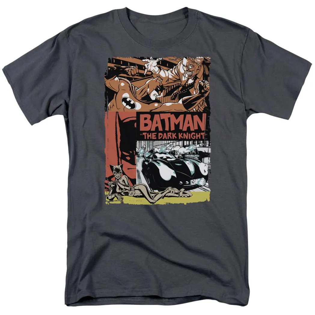 Batman Old Movie Poster Mens T Shirt Charcoal