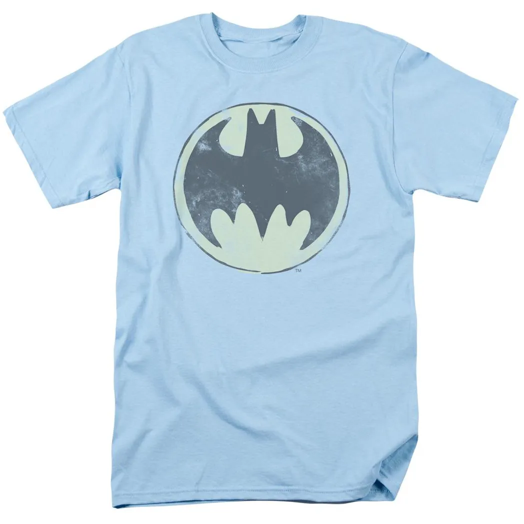 Batman Old Time Logo Mens T Shirt Light Blue