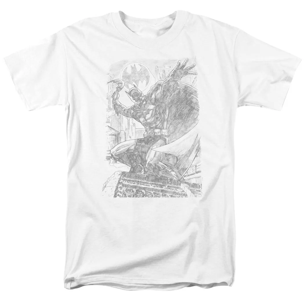 Batman Pencil Batarang Throw Mens T Shirt White