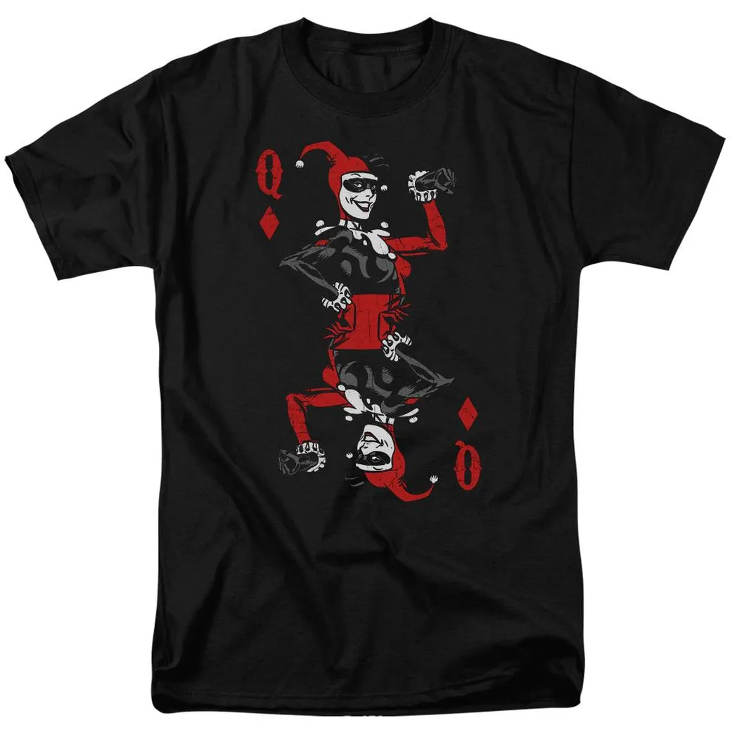 Batman Quinn Of Diamonds Mens T Shirt Black