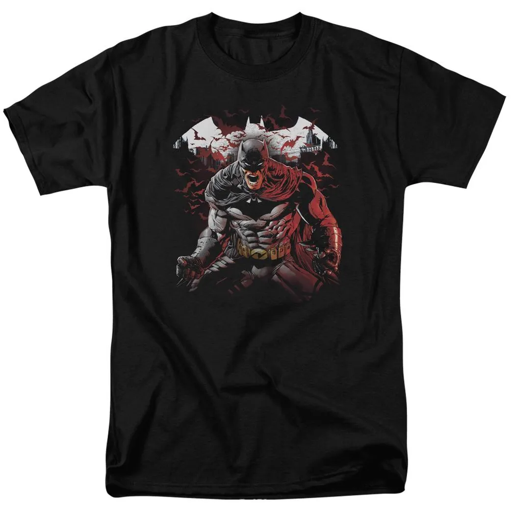 Batman Raging Bat Mens T Shirt Black