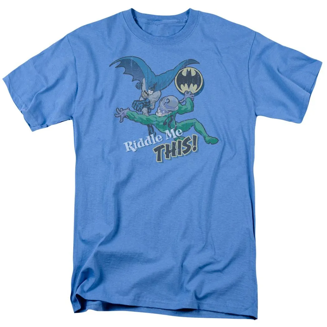 Batman Riddle Me This Mens T Shirt Carolina Blue