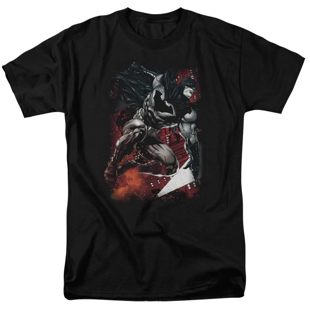 Batman Sparks Leap Mens T Shirt Black