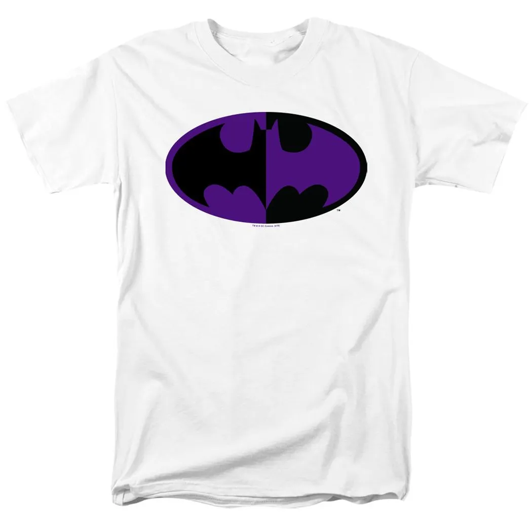 Batman Split Symbol Mens T Shirt White