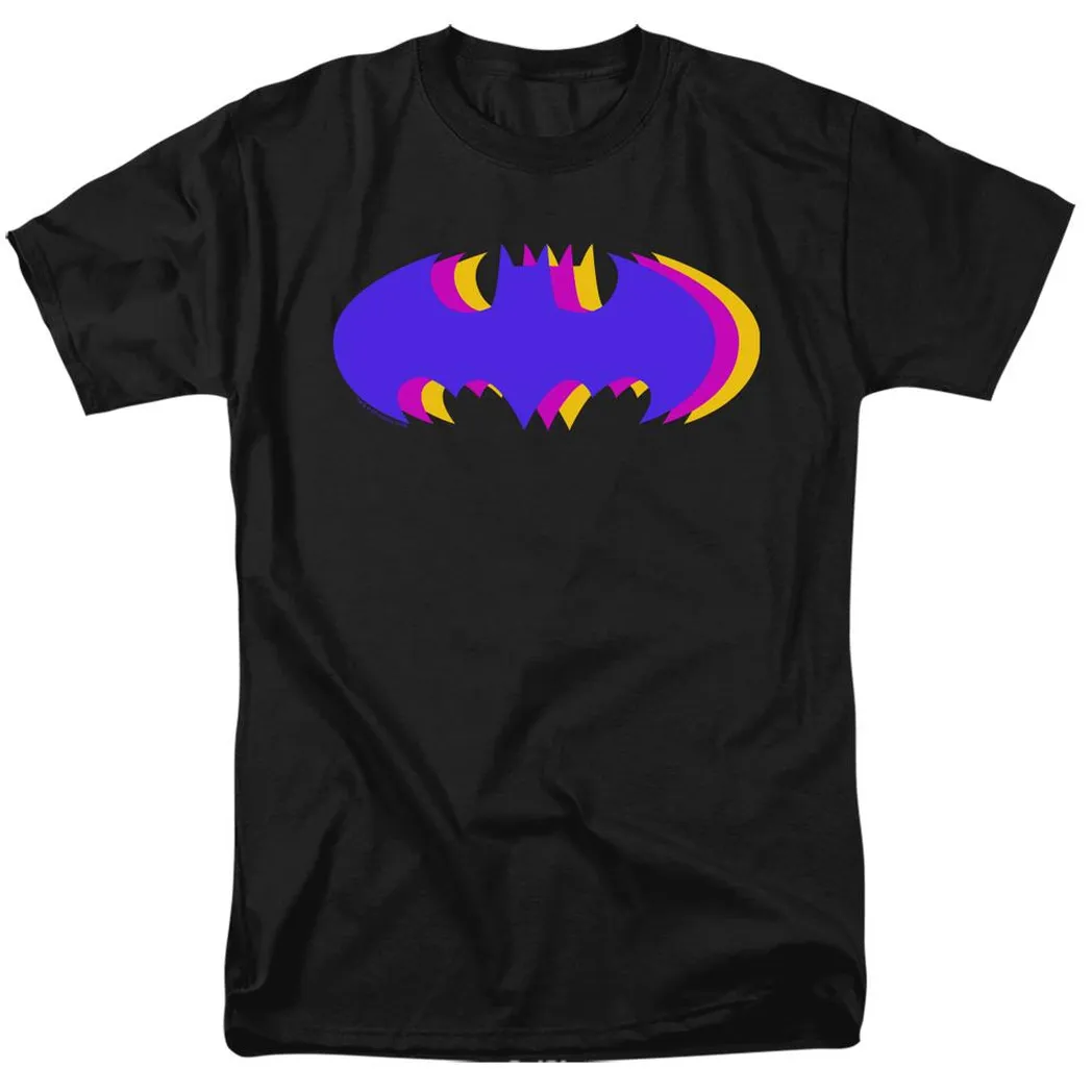 Batman Tri Colored Symbol Mens T Shirt Black