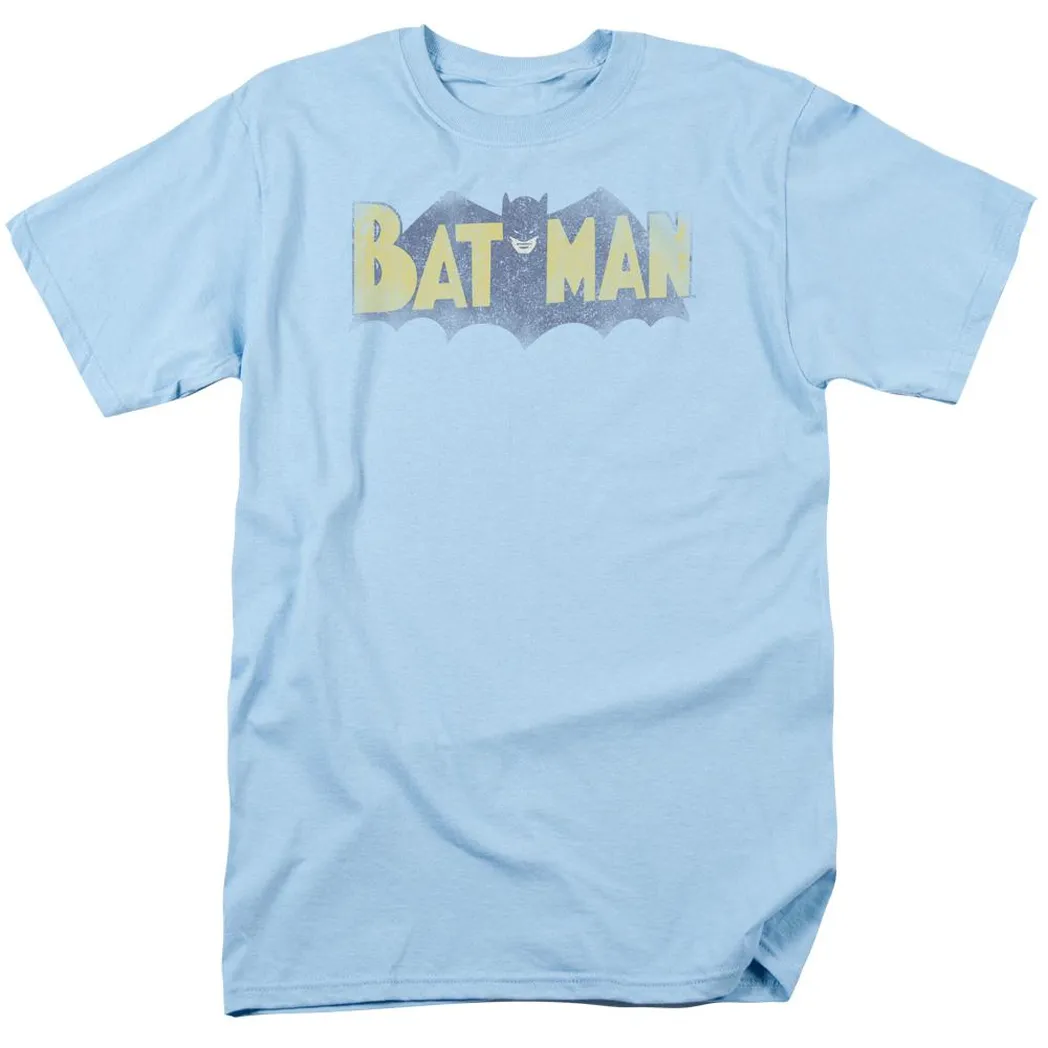 Batman Vintage Logo Mens T Shirt Light Blue