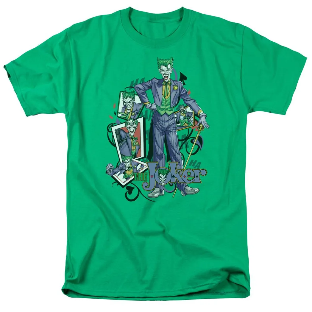 Batman Wild Cards Mens T Shirt Kelly Green