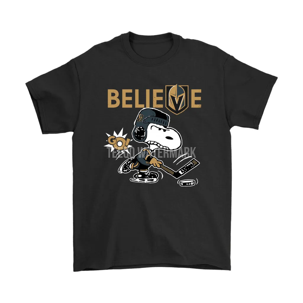 Believe Vegas Golden Knights Go Knights Go Snoopy Hockey Unisex T-Shirt, Hoodie, Sweatshirt