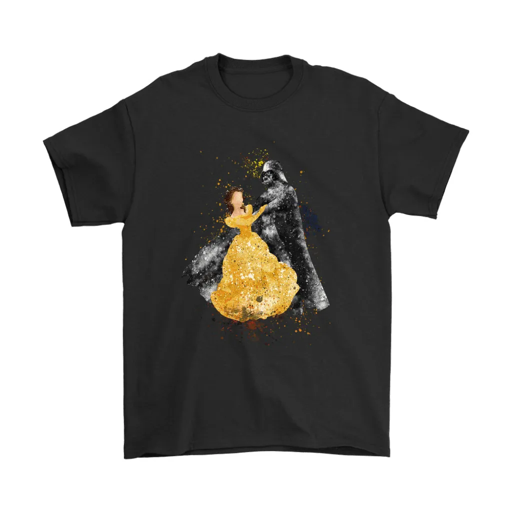 Belle And Darth Vader Dancing Splattered Ink Style Unisex T-Shirt, Hoodie, Sweatshirt