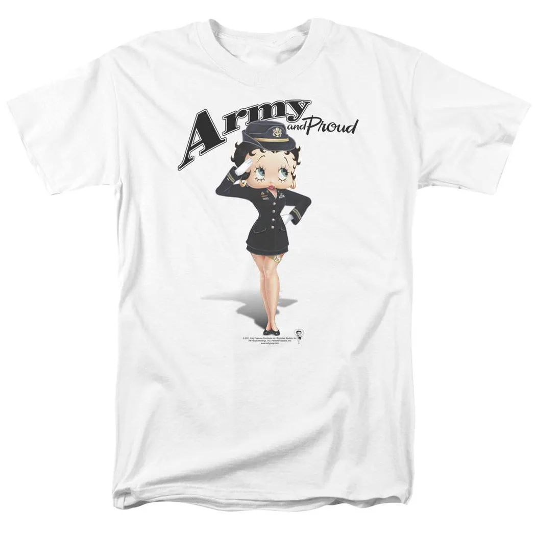 Betty Boop Army Boop Mens T Shirt White