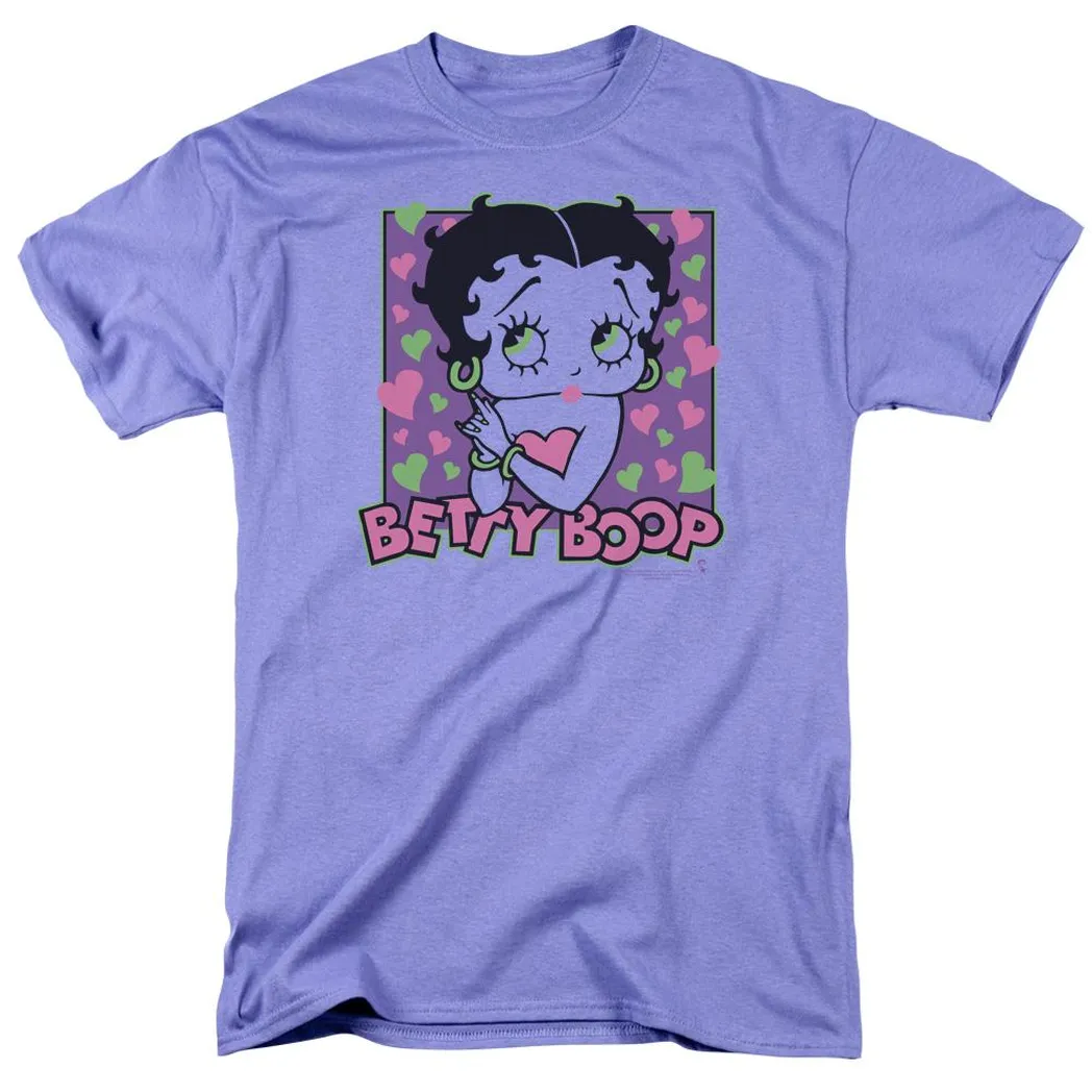 Betty Boop Betty Loves The Eighties Mens T Shirt Lavender