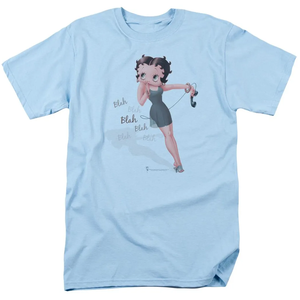 Betty Boop Blah Blah Blah Mens T Shirt Light Blue