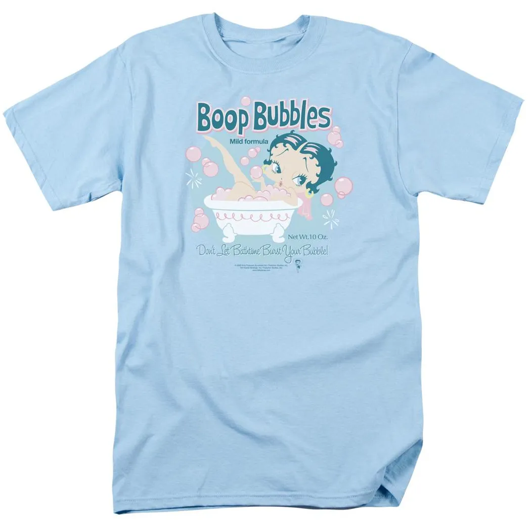 Betty Boop Boop Bubbles Mens T Shirt Light Blue