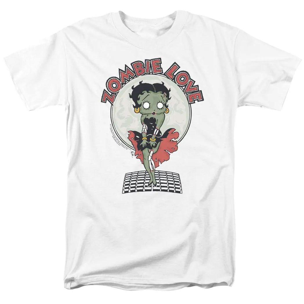 Betty Boop Breezy Zombie Love Mens T Shirt White