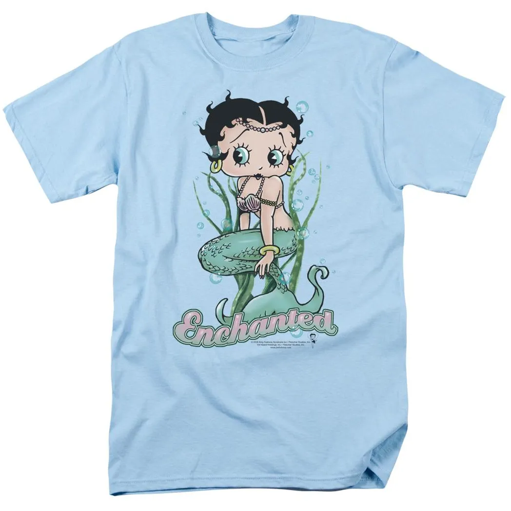 Betty Boop Enchanted Boop Mens T Shirt Light Blue