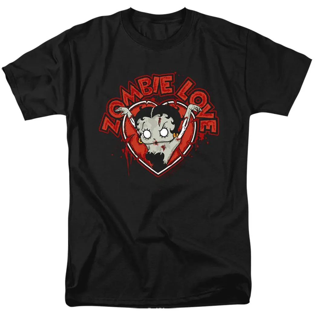 Betty Boop Heart You Forever Mens T Shirt Black