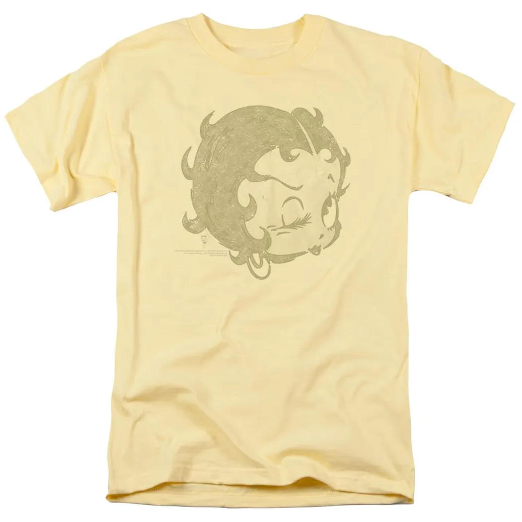 Betty Boop Hey There Mens T Shirt Yellow