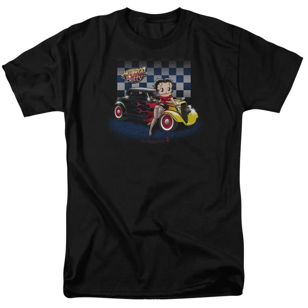 Betty Boop Hot Rod Boop Mens T Shirt Black