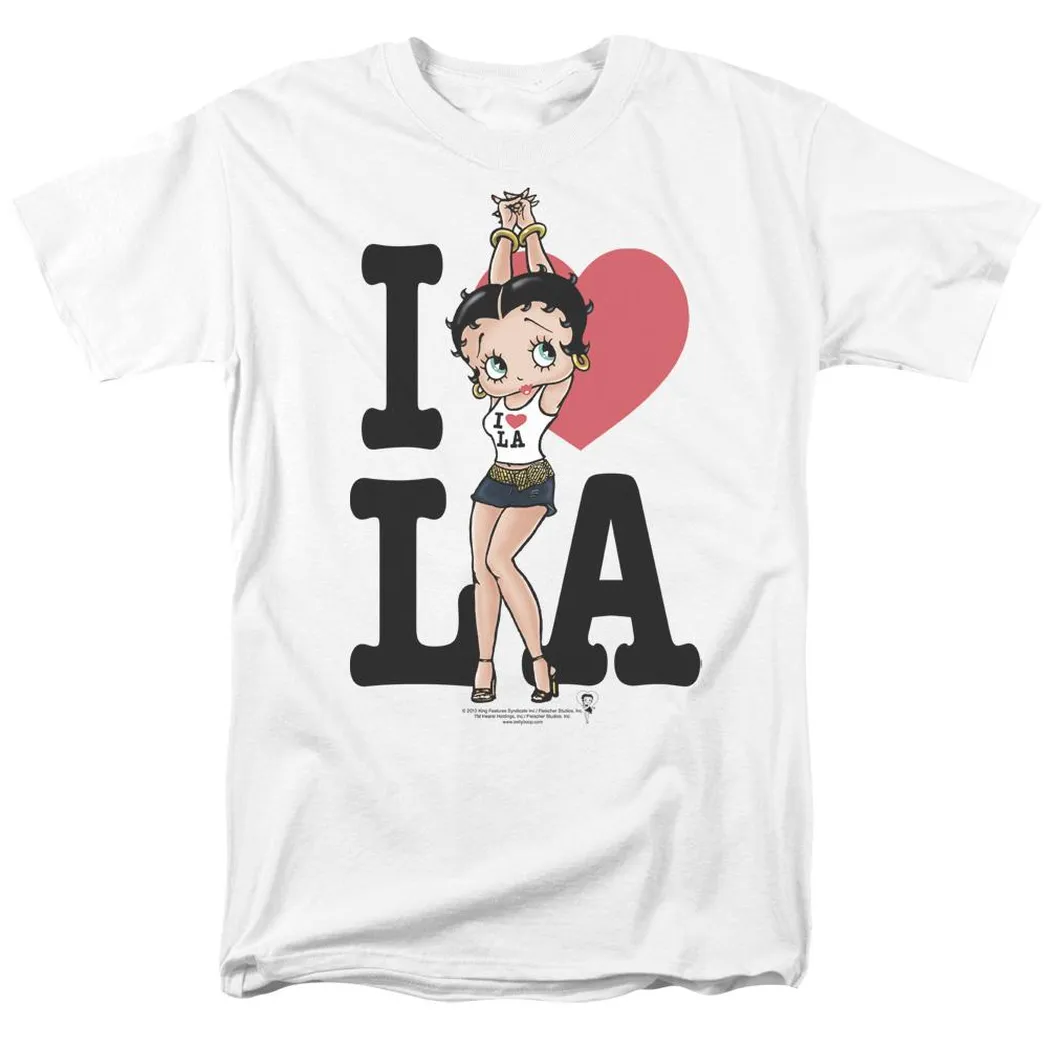 Betty Boop I Heart La Mens T Shirt White