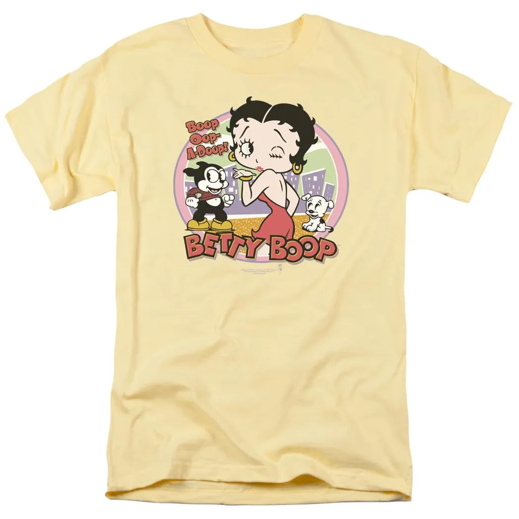 Betty Boop Kiss Mens T Shirt Yellow