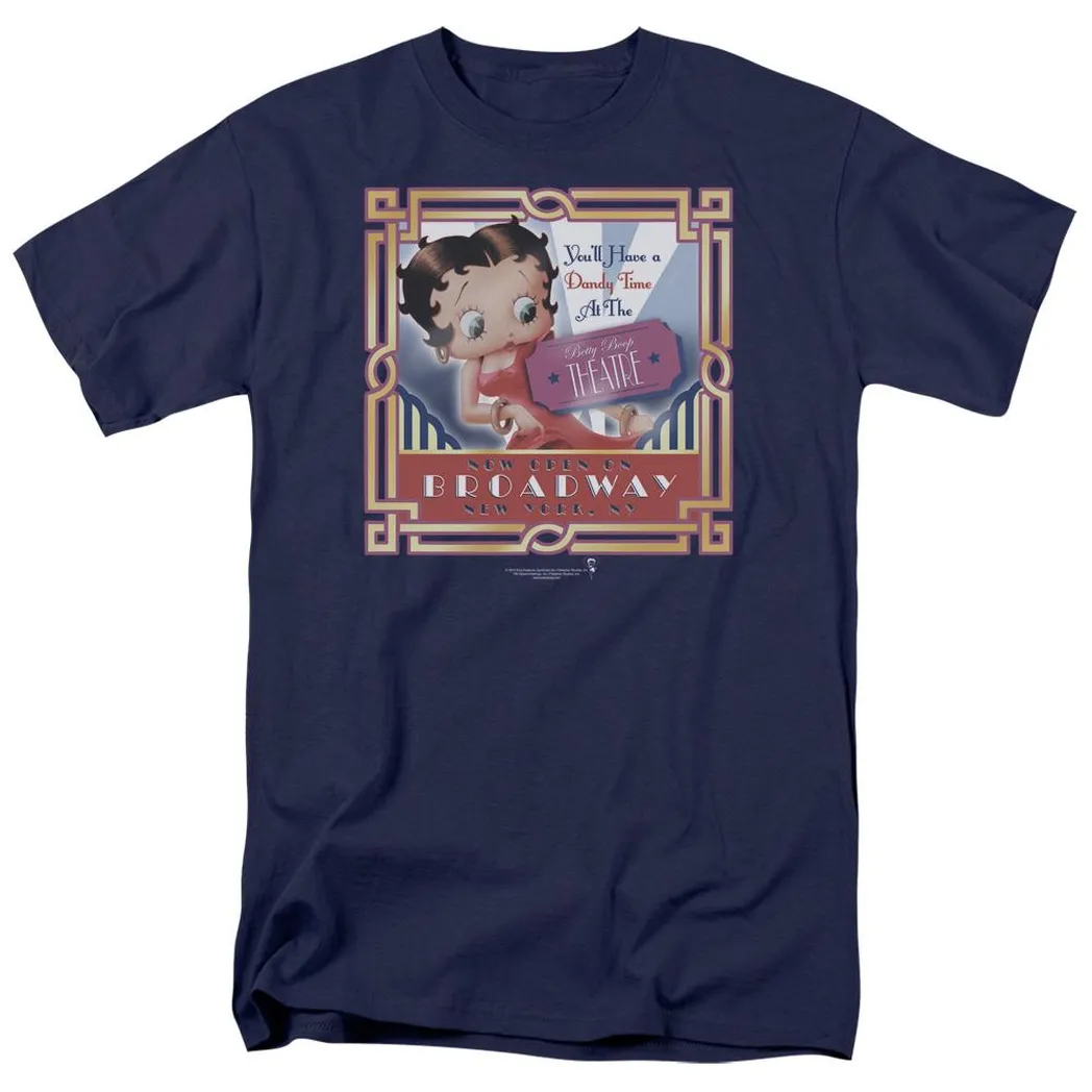 Betty Boop On Broadway Mens T Shirt Navy Blue