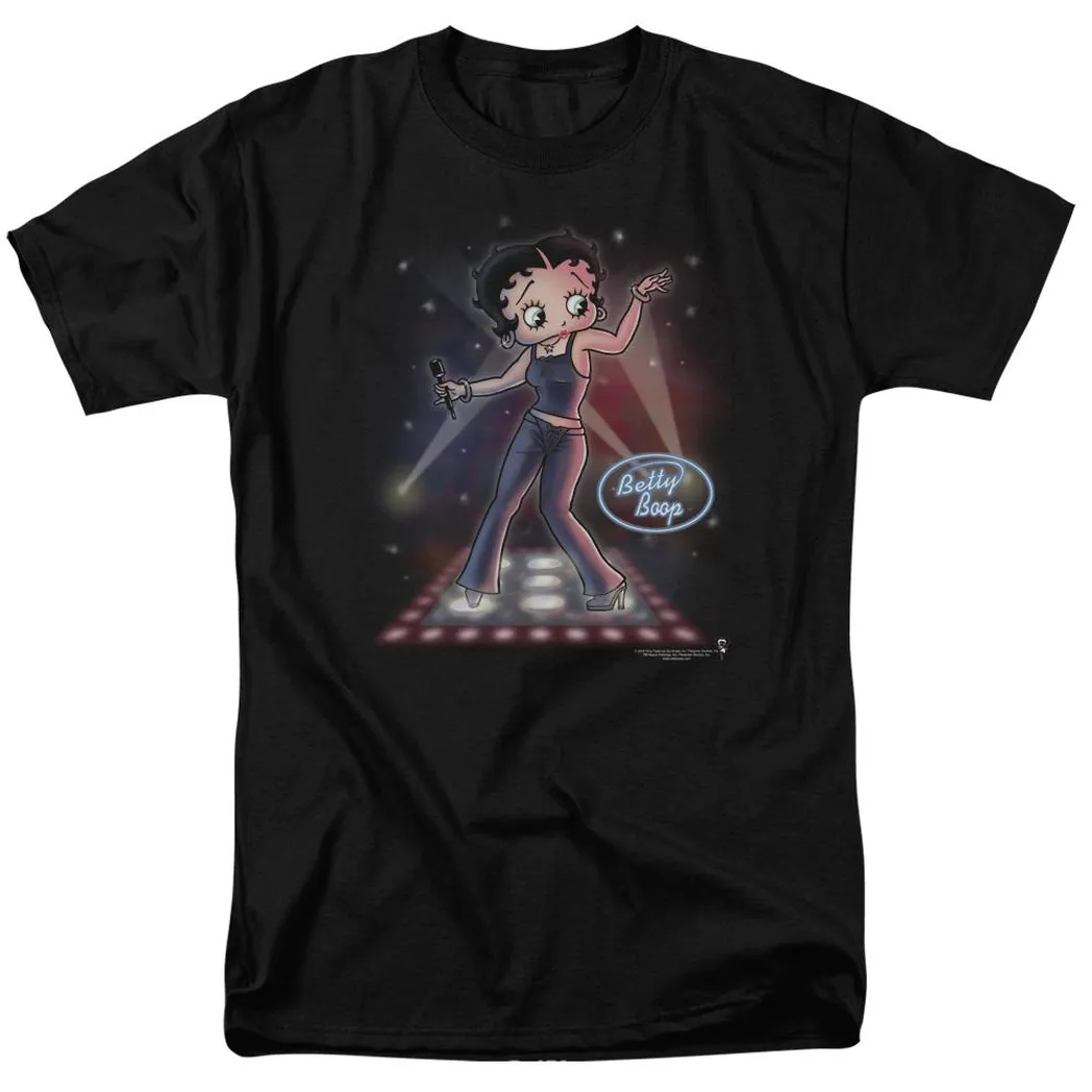 Betty Boop Pop Star Mens T Shirt Black