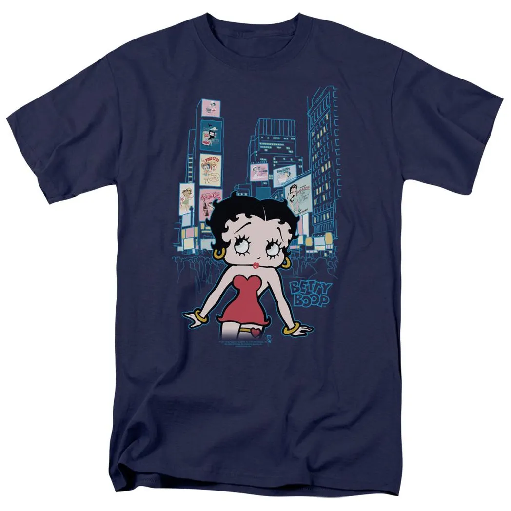 Betty Boop Square Mens T Shirt Navy Blue