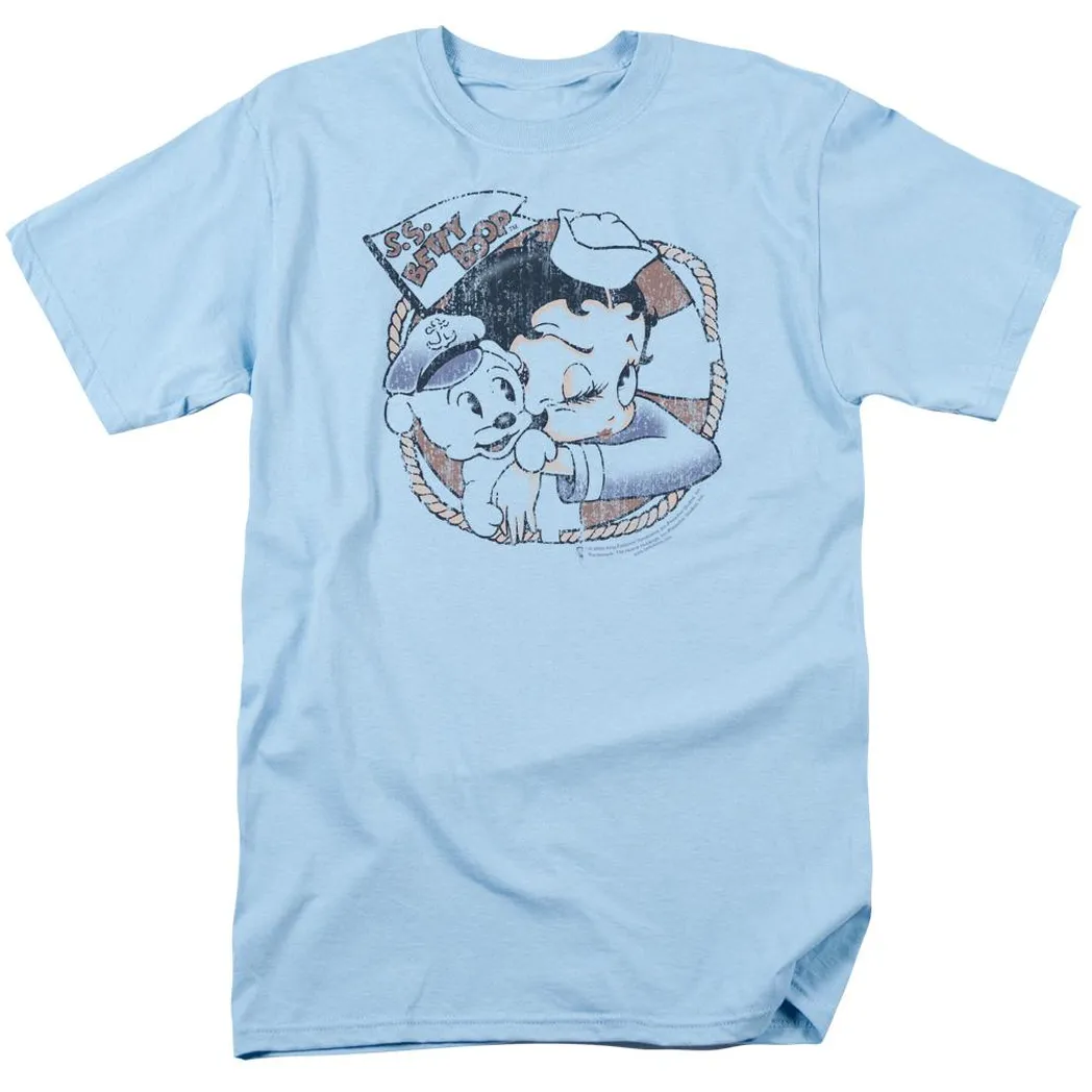 Betty Boop S.S. Vintage Mens T Shirt Light Blue