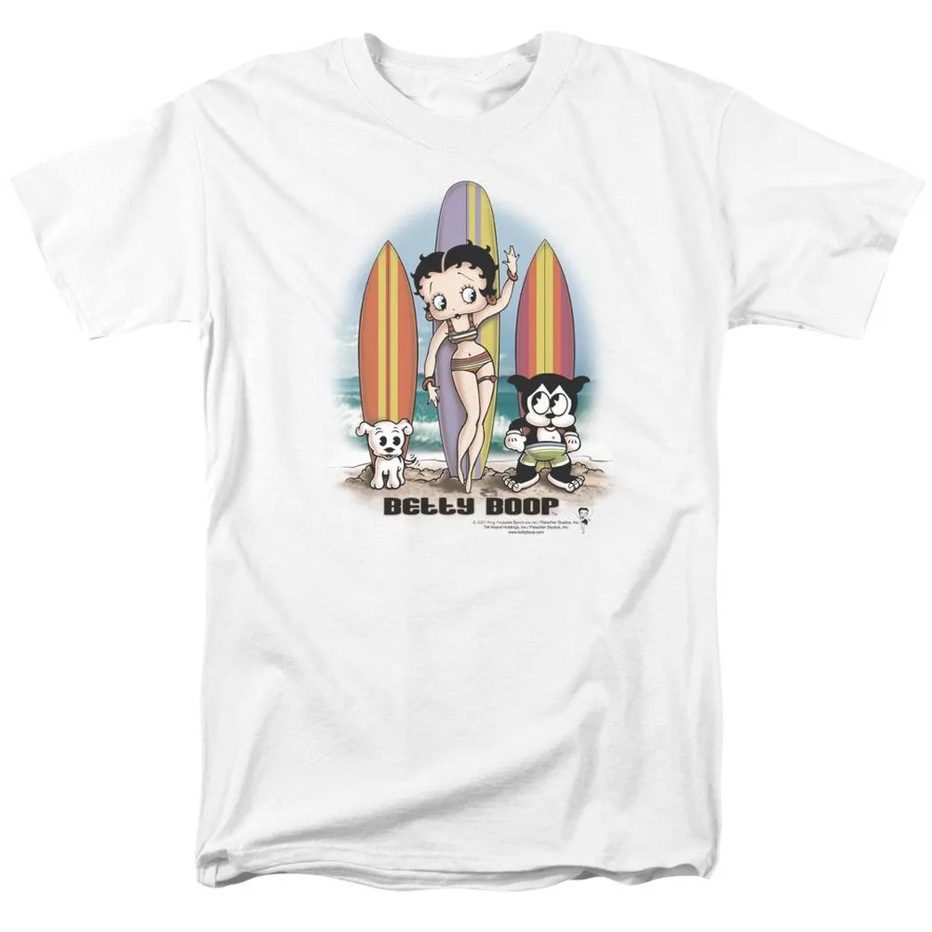 Betty Boop Surfers Mens T Shirt White