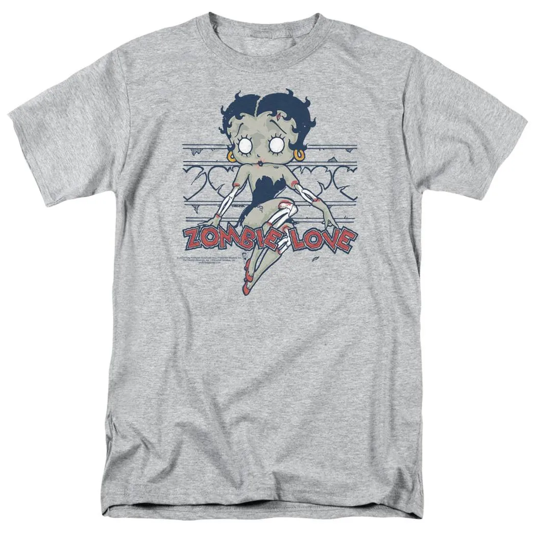 Betty Boop Zombie Pinup Mens T Shirt Athletic Heather