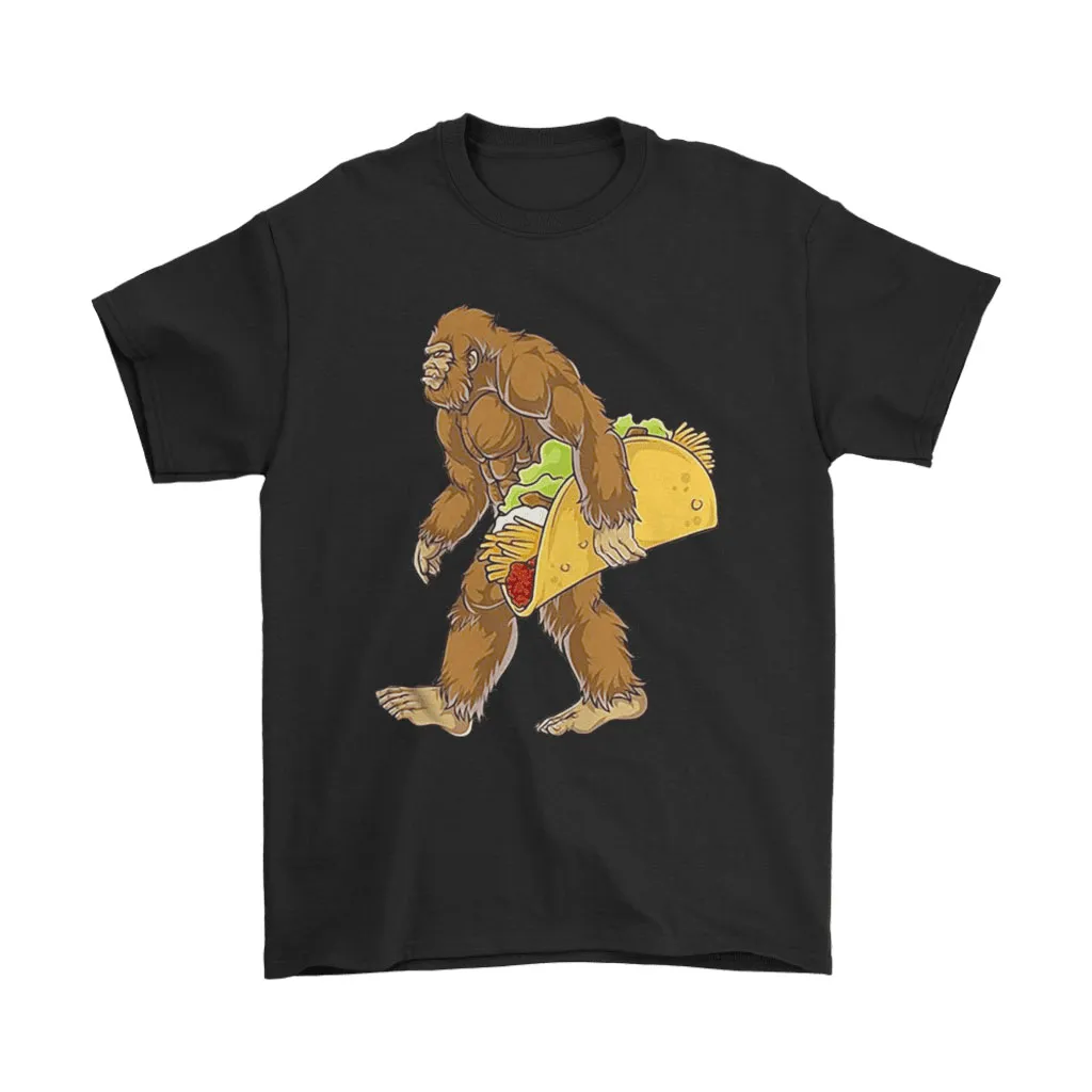 Bigfoot Carrying Taco Funny Food Unisex T-Shirt, Hoodie, Sweatshirt