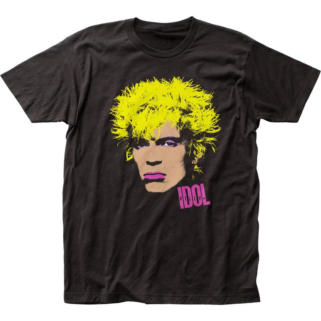 Billy Idol Headshot Mens T Shirt Black