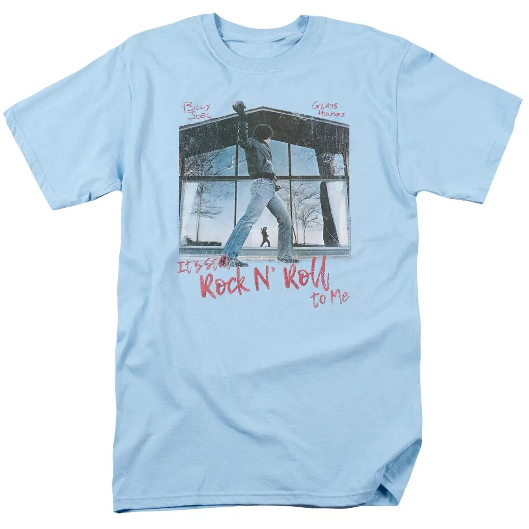 Billy Joel Glass Houses Mens T Shirt Light Blue