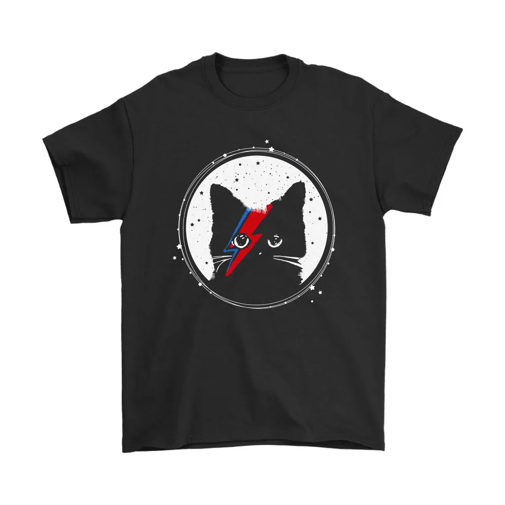 Black Cat David Bowie Starry Background Unisex T-Shirt, Hoodie, Sweatshirt