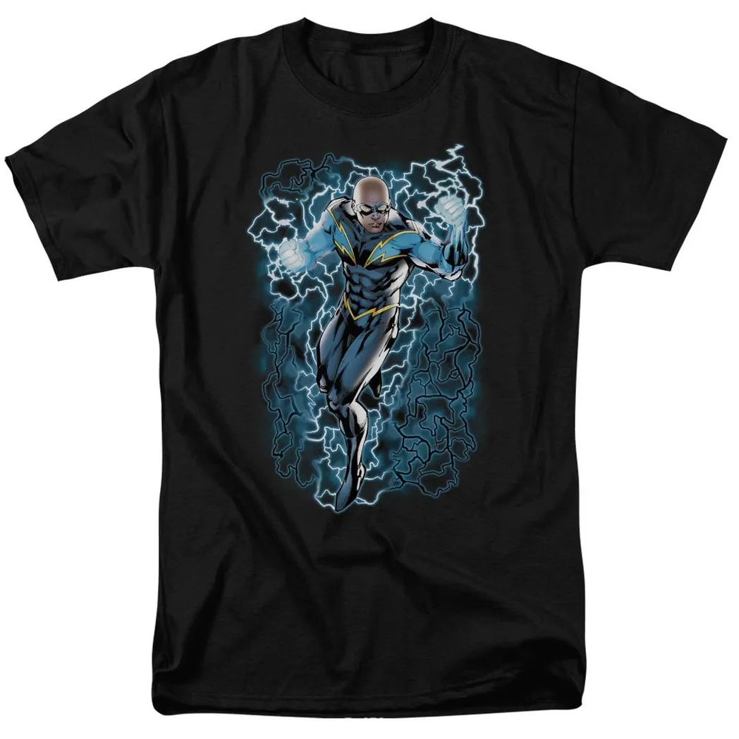 Black Lightning Bolts Mens T Shirt Black