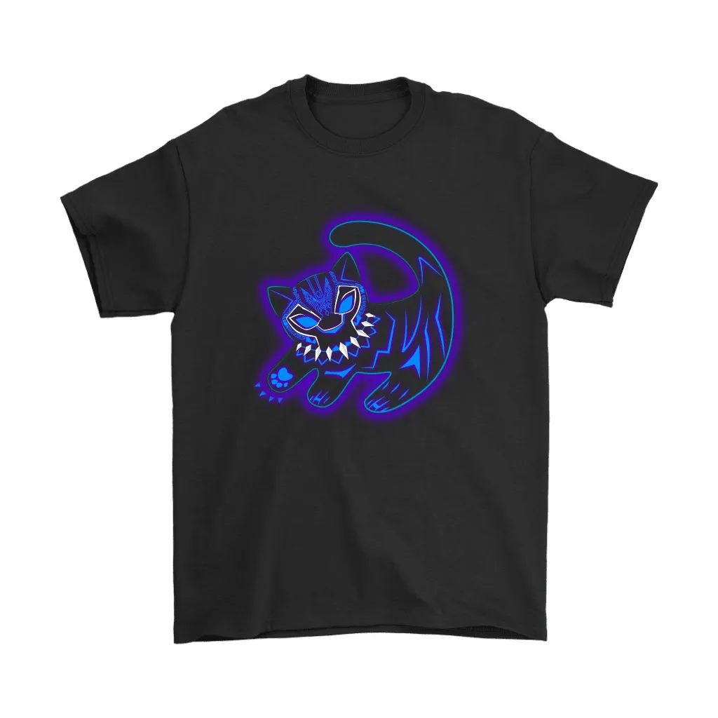 Black Panther Mashup Simba Cubs Painting Neon Light Unisex T-Shirt, Hoodie, Sweatshirt