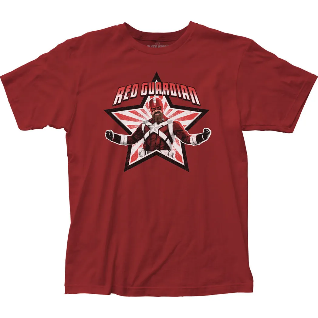 Black Widow Red Guardian Star Mens T Shirt Red