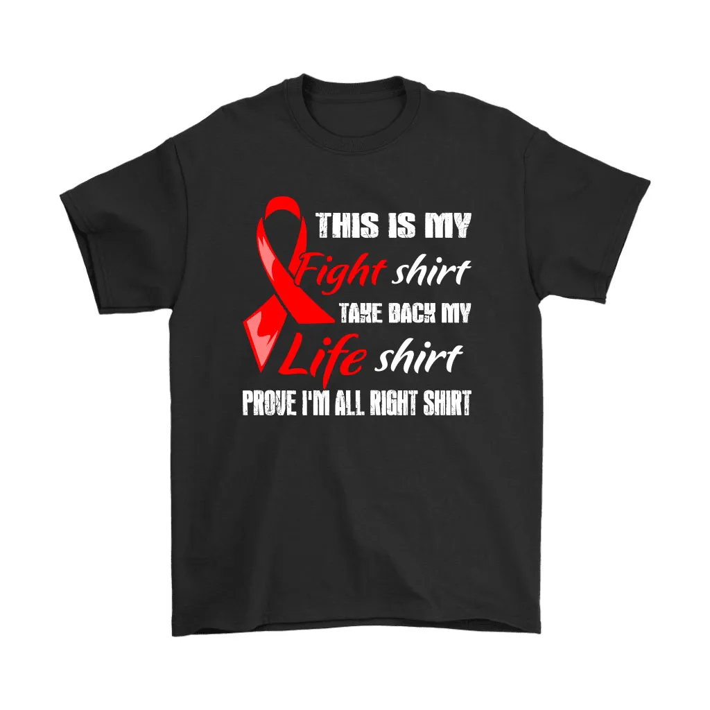 Blood Cancer Red Ribbon My Fight Shirt My Life Unisex T-Shirt, Hoodie, Sweatshirt