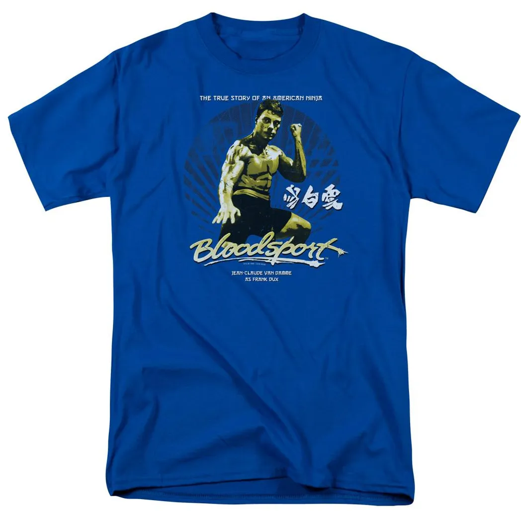 Bloodsport American Ninja Mens T Shirt Royal Blue