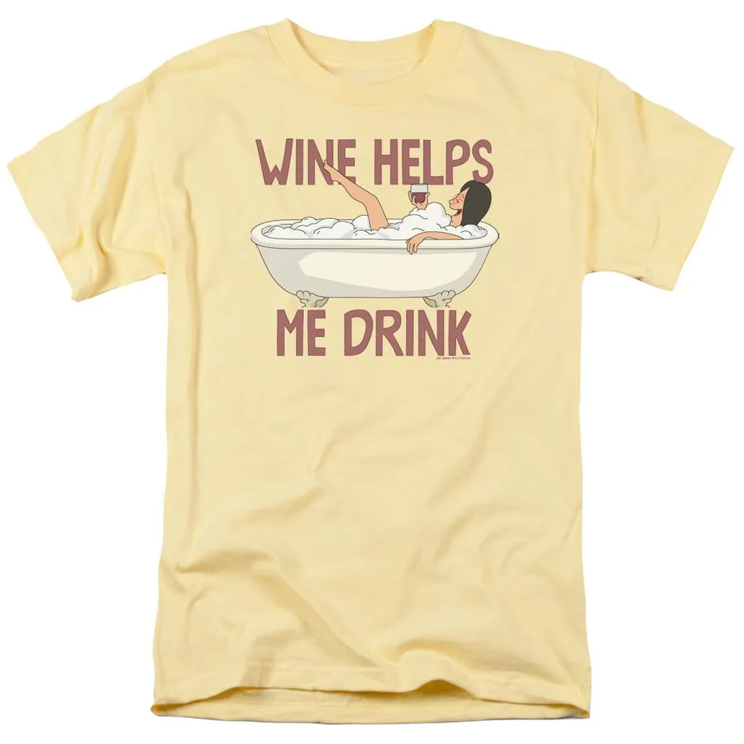 Bobs Burgers Wine Helps Mens T Shirt Yellow