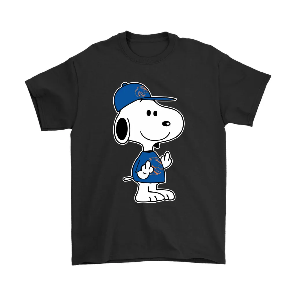 Boise State Broncos Snoopy Double Middle Fingers Fck You Ncaa Unisex T-Shirt, Hoodie, Sweatshirt