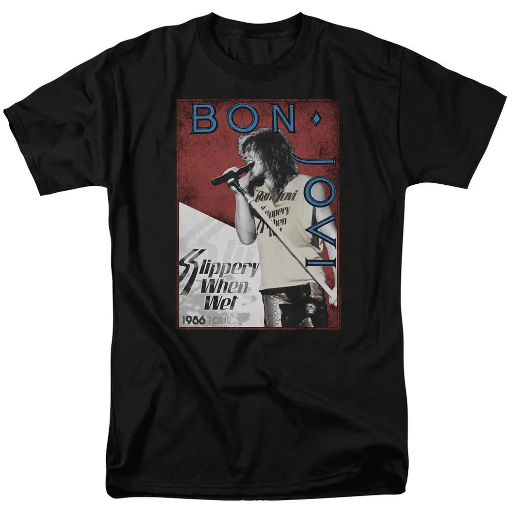 Bon Jovi 86 Tour Mens T Shirt Black